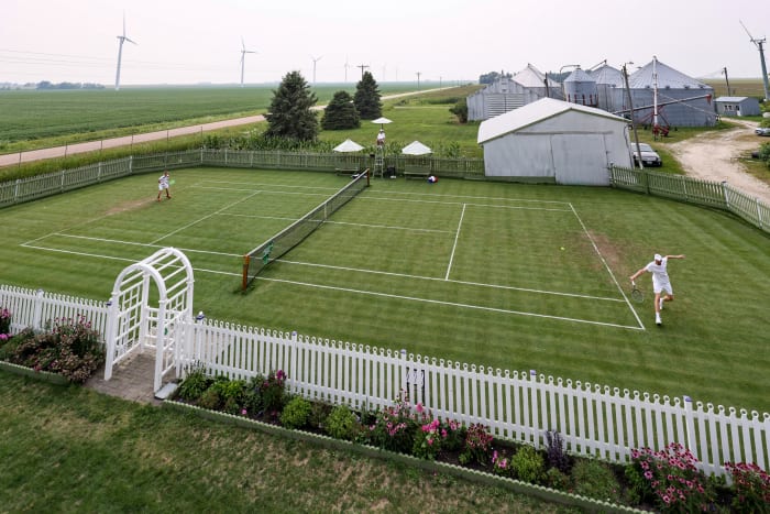 The All Iowa Lawn Tennis Club is a "whimsical replica" of Wimbledon, as the court's creator puts it.&nbsp;
