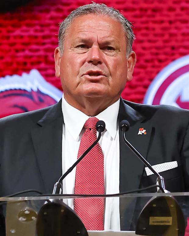 Razorbacks coach Sam Pittman on main stage at SEC Media Days