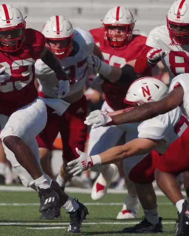 Anthony Grant running back 2023-08-12 Nebraska football fall camp scrimmage