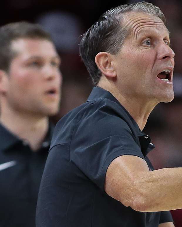 Razorbacks coach Eric Musselman against Furman on Monday night