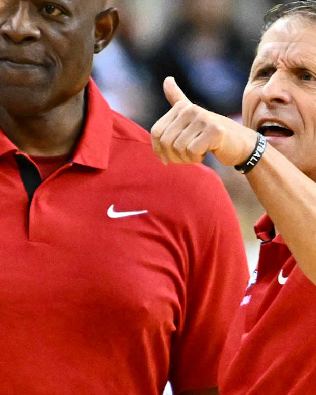 Razorbacks coach Eric Musselman against Lipsomb on Saturday night