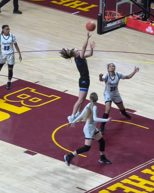 Minnetonka's Harley Wock makes a layup during the Class 4A state championship game against Hopkins on Saturday, March 16, 2024, at Williams Arena in Minneapolis.