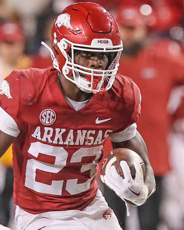 Razorbacks running back Isaiah Augustave against Florida International.