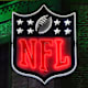 Apr 25, 2019; Nashville, TN, USA; Detailed view of neon NFL shield logo during the first round of the 2019 NFL Draft in downtown Nashville.