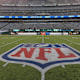 Nov 24, 2019; East Rutherford, NJ, USA; General overall view of the NFL shield logo at midfield at MetLife Stadium. The Jets defeated the Raiders 34-3.