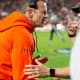 Auburn Tigers head coach Bryan Harsin talks with an official during the Iron Bowl at Jordan-Hare Stadium in Auburn, Ala., on Saturday, Nov. 27, 2021. Alabama Crimson Tide defeated Auburn Tigers 24-22 in 4OT.