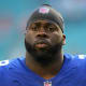 Dec 5, 2021; Miami Gardens, Florida, USA; New York Giants offensive tackle Korey Cunningham (79) walks off the field after the game against the Miami Dolphins at Hard Rock Stadium.
