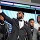 Apr 28, 2022; Las Vegas, NV, USA; Oregon defensive end Kayvon Thibodeaux takes a selfie before the first round of the 2022 NFL Draft at the NFL Draft Theater.