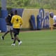 Steelers rookie receiver runs routes during practice.