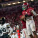 Alabama Crimson Tide running back Jase McClellan (2) celebrates after scoring a touchdown against Vanderbilt Commodores during the second half at Bryant-Denny Stadium.