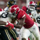 Alabama Crimson Tide linebacker Will Anderson Jr. (31) sacks Vanderbilt Commodores quarterback AJ Swann (13) during the second half at Bryant-Denny Stadium.