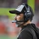 Sep 22, 2022; Cleveland, Ohio, USA; Cleveland Browns head coach Kevin Stefanski watches the game against the Pittsburgh Steelers from the sideline in the second quarter at FirstEnergy Stadium. Mandatory Credit: Lon Horwedel-USA TODAY Sports
