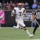 Oct 2, 2022; Atlanta, Georgia, USA; Cleveland Browns quarterback Jacoby Brissett (7) runs the ball against the Atlanta Falcons in the second half at Mercedes-Benz Stadium. Mandatory Credit: Brett Davis-USA TODAY Sports
