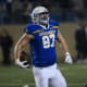 SDSU's tight end Zach Heins screams after a touchdown on Friday, Dec. 15, 2023 at Dana J. Dykhouse in Brookings.