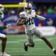 Dec 16, 2023; Atlanta, GA, USA; Howard Bison wide receiver Nah'shawn Hezekiah (10) runs after a catch against the Florida A&M Rattlers in the second half at Mercedes-Benz Stadium. 