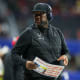 Dec 16, 2023; Atlanta, GA, USA; Howard Bison head coach Larry Scott on the sideline against the Florida A&M Rattlers in the first half at Mercedes-Benz Stadium.