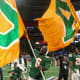 Dec 16, 2023; Atlanta, GA, USA; Florida A&M Rattlers defensive lineman Cherif Seye (6)celebrates with a flag after a victory against the Howard Bison in the Celebration Bowl at Mercedes-Benz Stadium.
