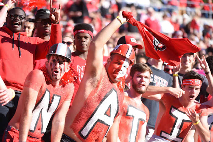Wolfpack fans cheer during the first half against the Florida State Seminoles at Carter-Finley Stadium. (Rob Kinnan-USA TODAY Sports)