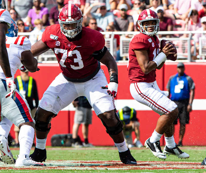 Evan Neal against Ole Miss