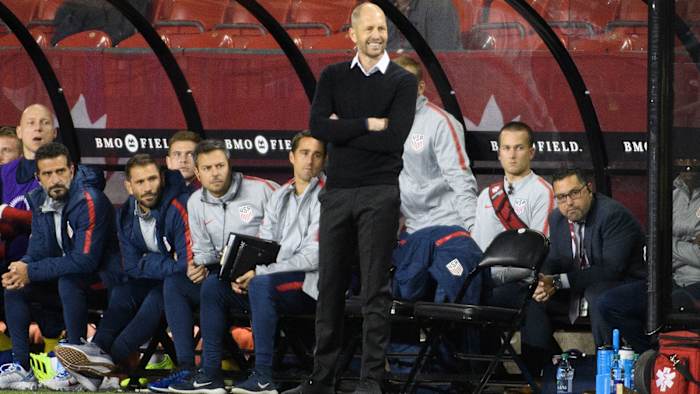 Gregg Berhalter watches the USA lose to Canada