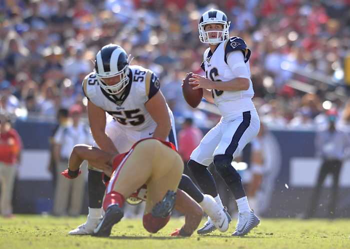 Los Angeles Rams quarterback Jared Goff should benefit from an improved running game in 2020.