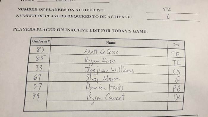 Photo from the New England Patriots' official Twitter account