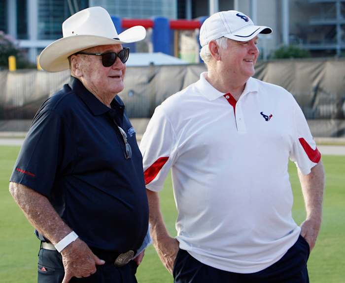 Bum and Wade, together at Texans training camp in 2011.