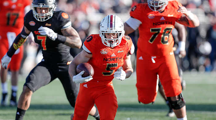 Isabella at the Senior Bowl.