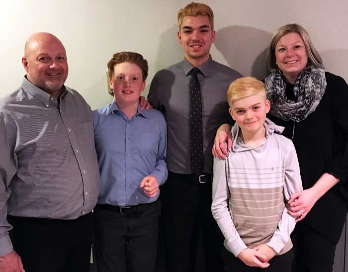 The Paulsens—(from left) Gavin, McLaren, A.J. and Natasha—hosted Logan in Humboldt for three seasons.
