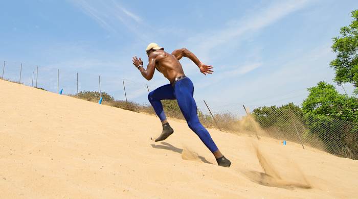 T.O. keeps his body in football shape, which explains why he still runs up sand dunes at a 60-degree angle.