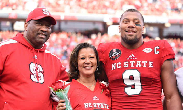 Aaron, Stacey and Bradley at N.C. State’s Senior Day in November. 