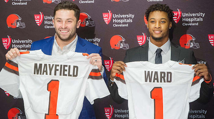 Baker Mayfield and Denzel Ward, the Browns' first-round draft picks.