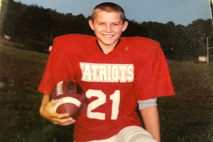 Mike Trout played peewee football growing up before baseball took over.