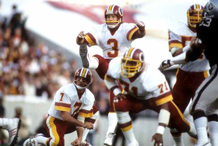 Moseley had a then-record 20 straight field goals in his MVP season in ’82, and he kicked in back-to-back Super Bowls for the Skins.