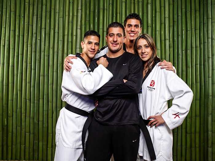 Mark, Jean, Steven and Diana (from left) posed before Beijing.