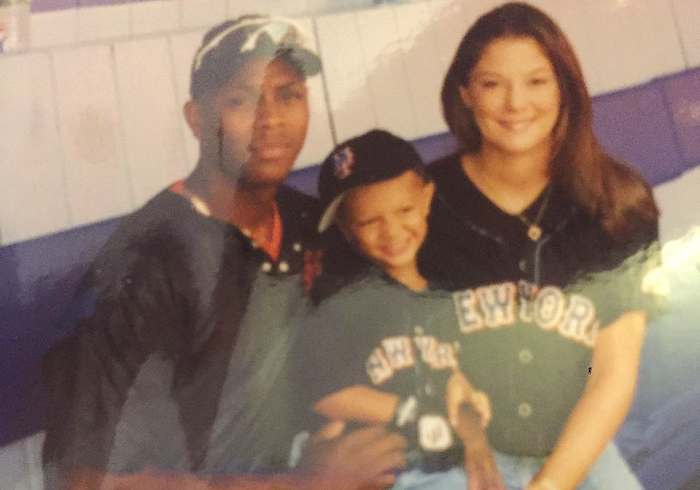 A young Patrick Mahomes (center) with his father Pat Mahomes and mother Randi.