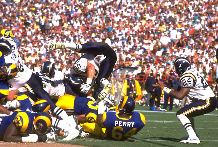 Plummer launched himself like a ‘fleshbomb’ into tackles and estimates he had 2,000 to 4,000 concussions while playing. Whatever the count, he shook them off, as was the practice in his day.