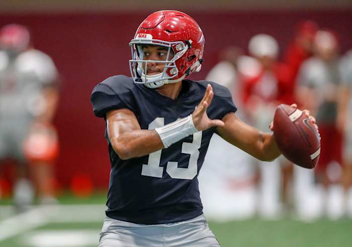 Tua Tagovailoa at practice