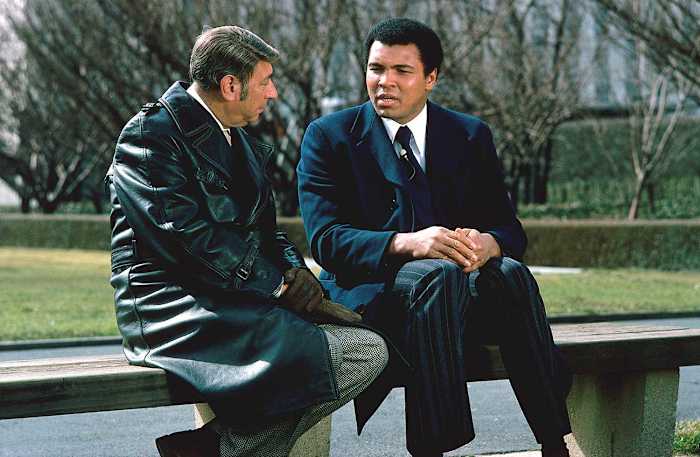 Howard Cosell and Muhammad Ali, 1975.