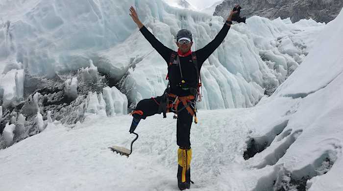In addition to Everest, Glasbrenner is a wheelchair basketball world champion and an Ironman.
