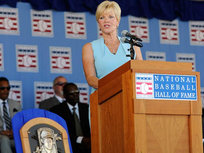 Vicki Santo gave the speech when her late husband was finally enshrined in Cooperstown in the summer of 2012.