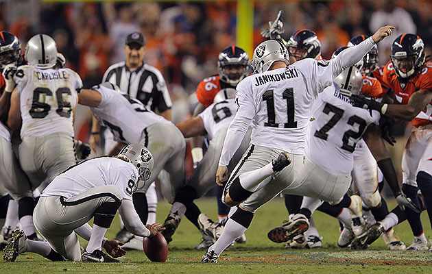 Janikowski drilled a 63-yard field goal in primetime to tie the standing NFL record at the time in 2011.