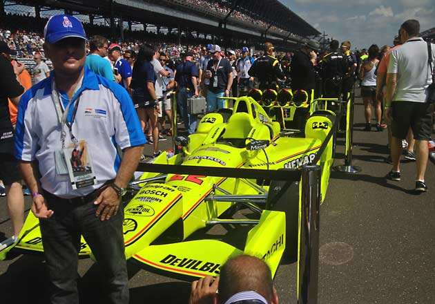 Simon Pagenaud's car on the grid.