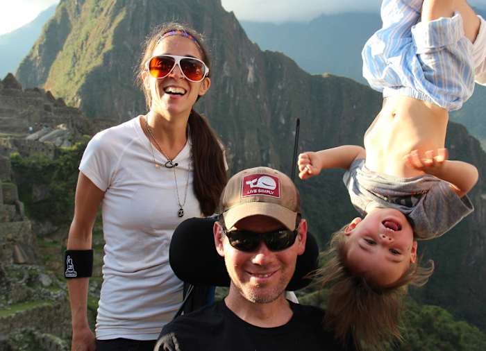 Michel, Steve and Rivers at Machu Picchu in Peru in 2013. 