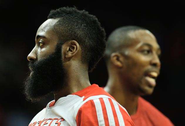 Harden face getty
