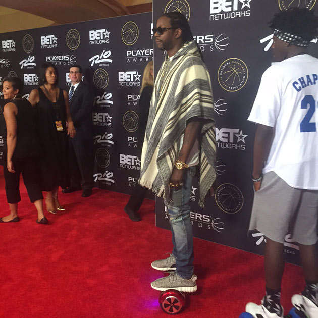 Rapper 2 Chainz rolls in on a Phunkee Duck.