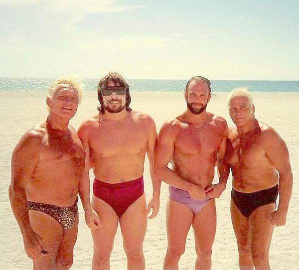 Angelo Poffo, Lanny Poffo, Randy Savage and Buddy Roberts