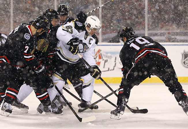 The game between the Blackhawks and Penguins at Soldier Field was part of hockey’s big year.