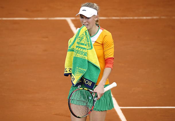 Caroline Wozniacki lost in three sets. (PATRICK KOVARIK/AFP/Getty Images)