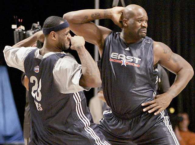 LeBron James and Shaquille O'Neal